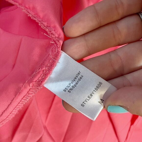 DO+BE Womens Sleeveless High Neck Pleated Halter Maxi Dress Pink M Tie Y18606 - Picture 7 of 10